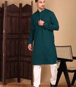 Firozi solid chikankari kurtahandcrafted