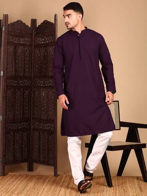 Purple solid chikankarikurtahandcrafted 1