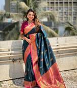 Rama soft silk blend woven meenakari saree