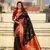 Black soft silk blend woven meenakari saree