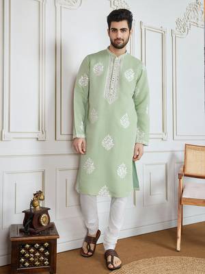 parrot green floral workkurta 1