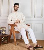 cream floral workkurta