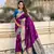 Violet soft silk blend woven meenakari saree