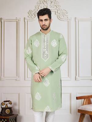 parrot green floral workkurta 2
