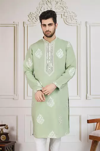 parrot green floral workkurta