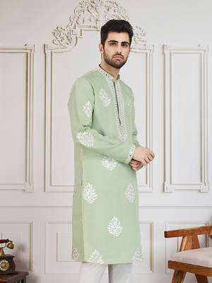 parrot green floral workkurta 3
