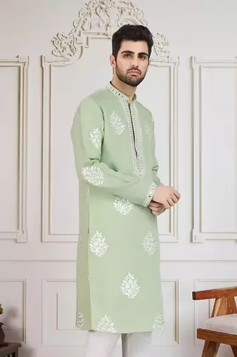parrot green floral workkurta