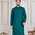 Firozi solid cotton textured kurta