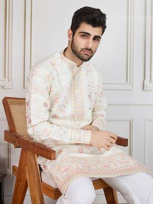 cream floral workkurta 4