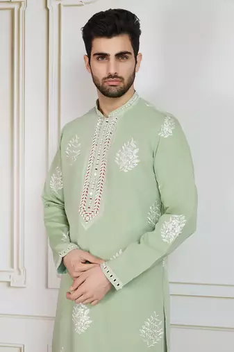 parrot green floral workkurta