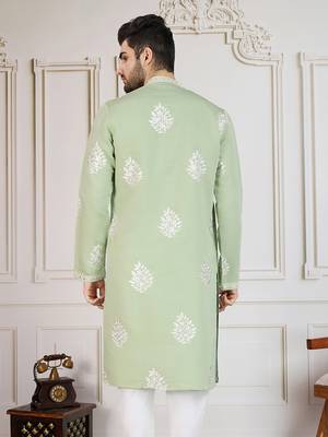 parrot green floral workkurta 5