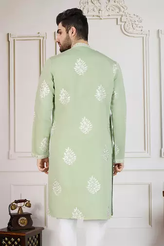 parrot green floral workkurta