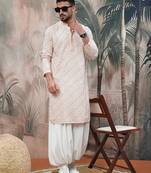 Pink shimmering sequin exquisite chikankari work kurta