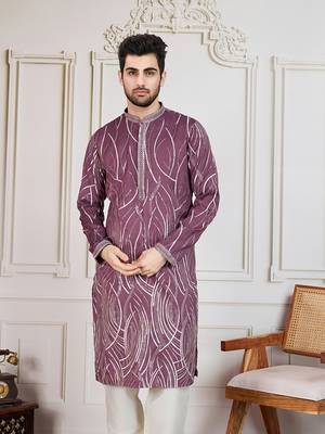 purple solid with print kurta 2