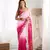 Pink embroidery work bollywood style georgette saree