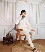 Creamfloral fusion work wear kurta