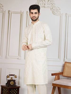 Creamfloral fusion work wear kurta 3
