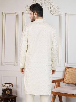 Creamfloral fusion work wear kurta 5