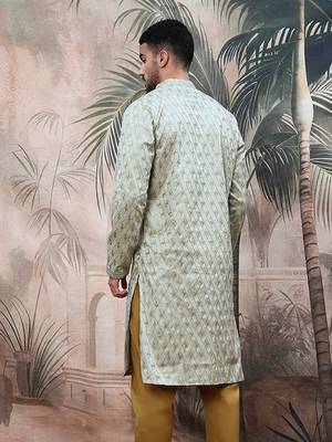 Grey steel polyester sequins kurta with chikankari work 5