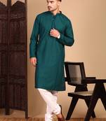Firozi solid chikankari kurta
