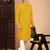 Mustard solid chikankari kurta