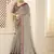 Grey digital foil printed bollywood style chiffon saree