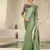 Green digital foil printed bollywood style chiffon saree