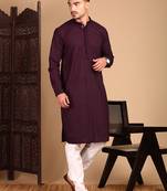 Wine chikankari kurta
