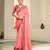 Peach digital foil printed bollywood style chiffon saree