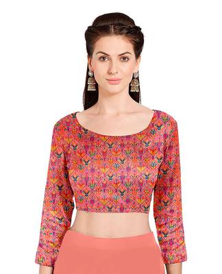 Peach digital foil printed style chiffon saree 2