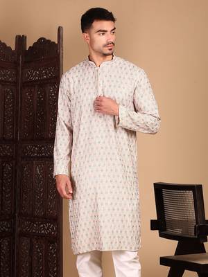 Light pink chicabstractchikankari kurta with sequin kurta 3