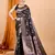 Black banarasi silk blend saree with woven jari work