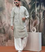Pista sequins chikankari kurta