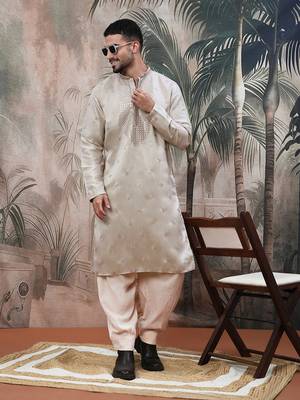 Grey sequin chic patternchikankari kurta 1