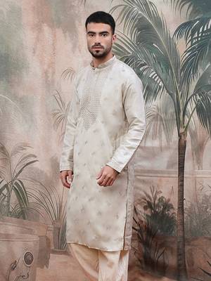 Grey sequin chic patternchikankari kurta 3