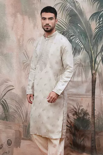 Grey sequin chic patternchikankari kurta