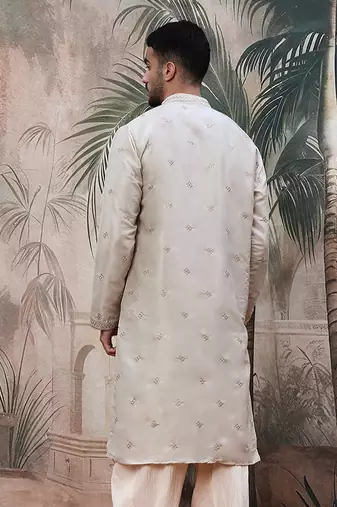 Grey sequin chic patternchikankari kurta