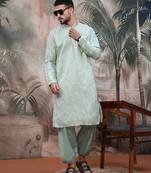 Greensequin chic pattern steelchikankari kurta