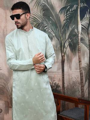 Greensequin chic pattern steelchikankari kurta 3