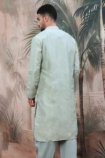 Greensequin chic pattern steelchikankari kurta