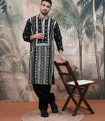 Black sequin chic pattern chikankari kurta
