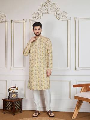 Brown printed with sequins kurta 1