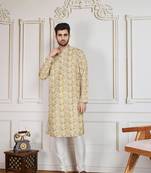 Brown printed with sequins kurta