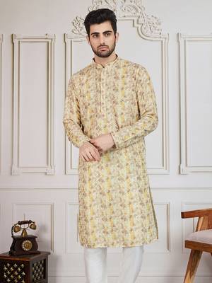 Brown printed with sequins kurta 2