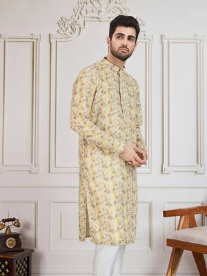 Brown printed with sequins kurta 3