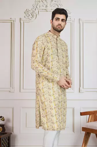 Brown printed with sequins kurta