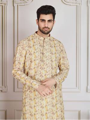 Brown printed with sequins kurta 4