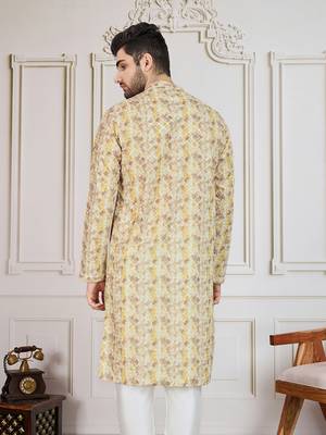 Brown printed with sequins kurta 5