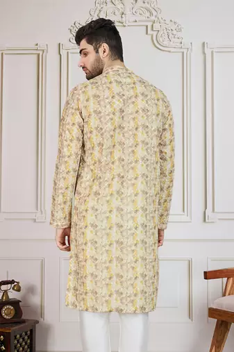 Brown printed with sequins kurta