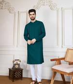 firozi solid chikankari kurta